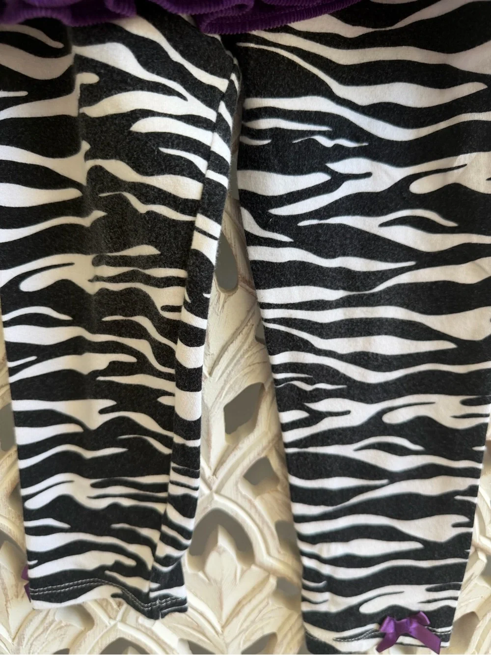 Bonnie Jean Girls Purple Zebra Dress & Leggings Set 4T